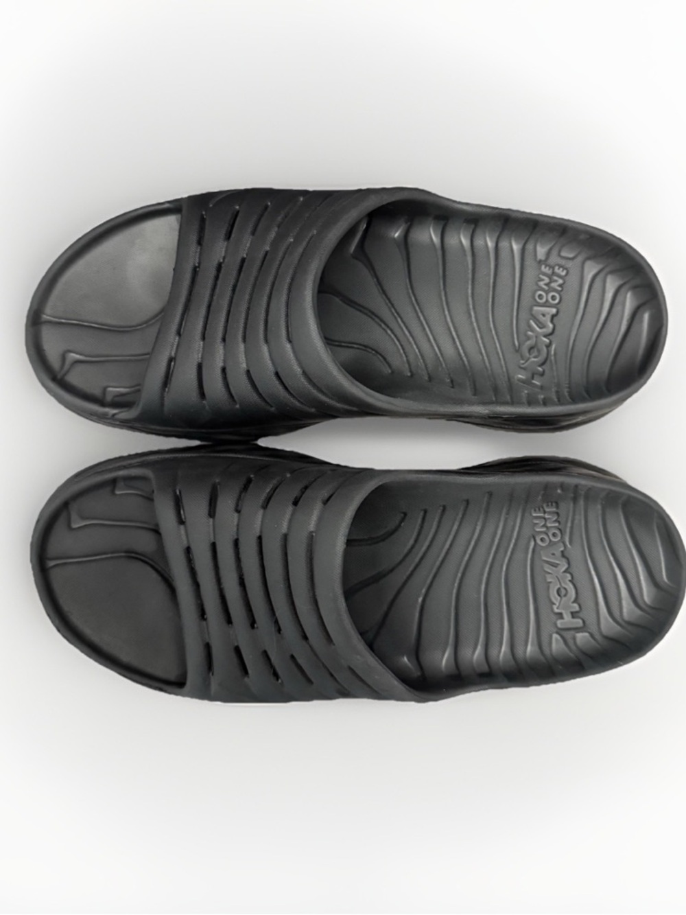 Hoka One One Ora Recovery Black Slip-On Slide Sandals Women’s 11 Men’s 9 Support - Picture 3 of 5